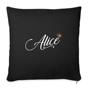Alice Nom personnalisé pour les femmes Enfants Tout-petits - Alice - Housse de coussin décorative 45 x 45 cm - noir - Devant