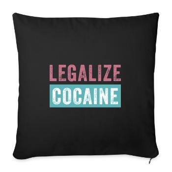 Legalize cocaine cocaine drugs funny party - Sofa pillowcase 17,3'' x 17,3'' (45 x 45 cm) - black - Front