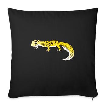 Léopard Gecko Lézard Reptiles Herpétologiste - Housse de coussin décorative 45 x 45 cm - noir - Devant