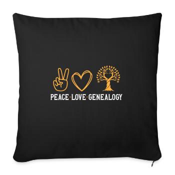 Généalogie Généalogie Généalogiste - Housse de coussin décorative 45 x 45 cm - noir - Devant