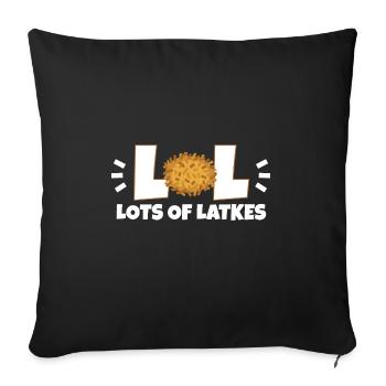 Lot Of Latkes Happy Hanukkah Costume Jewish - Sofa pillowcase 17,3'' x 17,3'' (45 x 45 cm) - black - Front