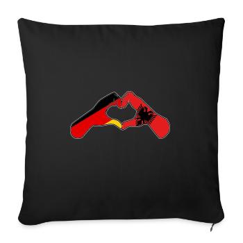 Albanian Flag Albanian Eagle Shqiponja - Sofa pillowcase 17,3'' x 17,3'' (45 x 45 cm) - black - Front