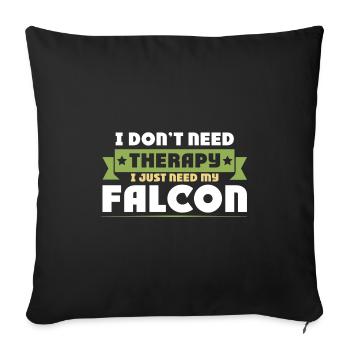 Dicton de thérapie par la fauconnerie - Housse de coussin décorative 45 x 45 cm - noir - Devant
