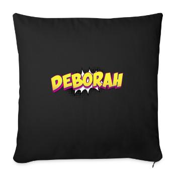 Deborah Custom Name Comic Book Style Pop Art, - Sofa pillowcase 17,3'' x 17,3'' (45 x 45 cm) - black - Front