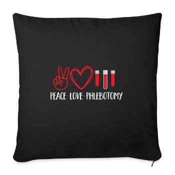 Phlebotomy Blood Draw Blood Nurse - Sofa pillowcase 17,3'' x 17,3'' (45 x 45 cm) - black - Front