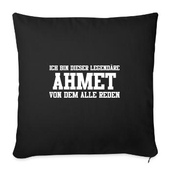 Ahmet Name Design - Sofakissenbezug 45 x 45 cm - Schwarz - Vorne