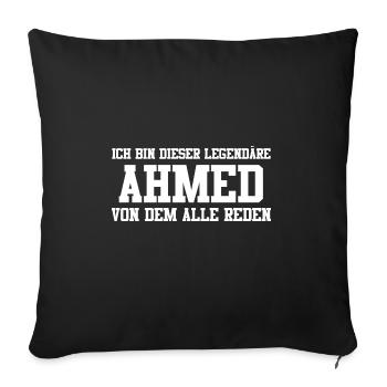 Ahmed Name Design - Sofakissenbezug 45 x 45 cm - Schwarz - Vorne