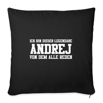Andrej Name Design - Sofakissenbezug 45 x 45 cm - Schwarz - Vorne