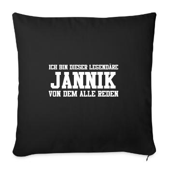Jannik Name Design - Sofakissenbezug 45 x 45 cm - Schwarz - Vorne