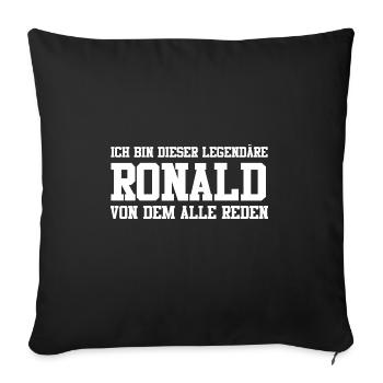 Ronald Name Design - Sofakissenbezug 45 x 45 cm - Schwarz - Vorne