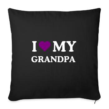 J’adore la conscience de la maladie d’Alzheimer de mon grand-père violet - Housse de coussin décorative 45 x 45 cm - noir - Devant