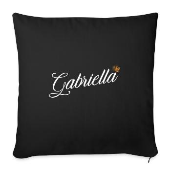 Gabriella Nom personnalisé pour les femmes Enfants Tout-petits - - Housse de coussin décorative 45 x 45 cm - noir - Devant