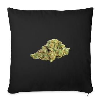 Single Cannabis / Weed Bud / Blüte - Sofakissenbezug 45 x 45 cm - Schwarz - Vorne