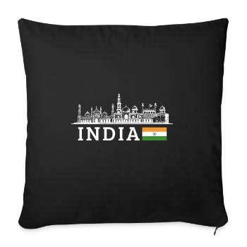 Inde - Housse de coussin décorative 45 x 45 cm - noir - Devant