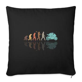 Motorcycle Evolution Vintage Shadow Biker - Sofakissenbezug 45 x 45 cm - Schwarz - Vorne