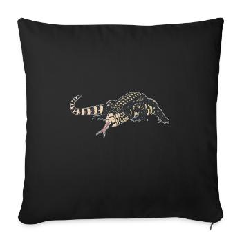 Lézard Tegu Herpétologiste - Housse de coussin décorative 45 x 45 cm - noir - Devant