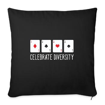 Celebrate Diversity Aces Spades Texas Hold'em Poke - Sofakissenbezug 45 x 45 cm - Schwarz - Vorne