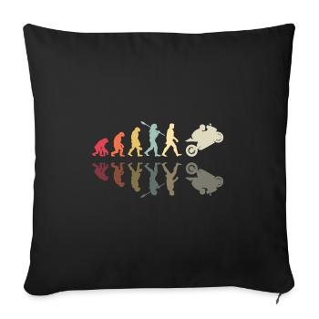 Motorcycle Evolution Vintage Superbike Biker - Sofa pillowcase 17,3'' x 17,3'' (45 x 45 cm) - black - Front