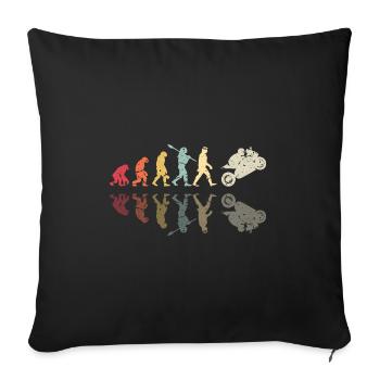 Moto Evolution Vintage Superbike Biker - Housse de coussin décorative 45 x 45 cm - noir - Devant
