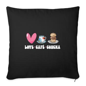 Concha Hispanique Mexicain Pan Dulce - Housse de coussin décorative 45 x 45 cm - noir - Devant