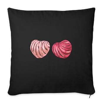 Concha Hispanique Mexicain Pan Dulce - Housse de coussin décorative 45 x 45 cm - noir - Devant