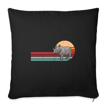 Rhino Rhino Unicorn - Sofa pillowcase 17,3'' x 17,3'' (45 x 45 cm) - black - Front