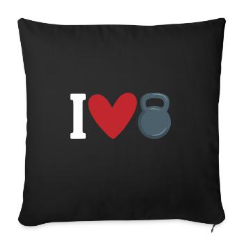 Kettlebell Workout Entraînement de fitness - Housse de coussin décorative 45 x 45 cm - noir - Devant
