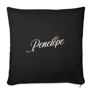 Penelope Name für Frauen Kinder Kleinkinder - Penelope - Sofakissenbezug 45 x 45 cm - Schwarz - Vorne