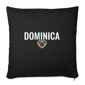 Dominica Dominican Flag - Sofa pillowcase 17,3'' x 17,3'' (45 x 45 cm) - black - Front