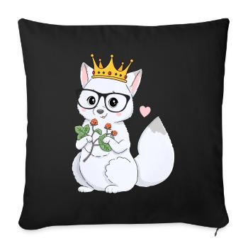 Niedlicher Polarfuchs - Sofakissenbezug 45 x 45 cm - Schwarz - Vorne