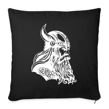 Wikinger Helm Krieger Viking - Sofakissenbezug 45 x 45 cm - Schwarz - Vorne