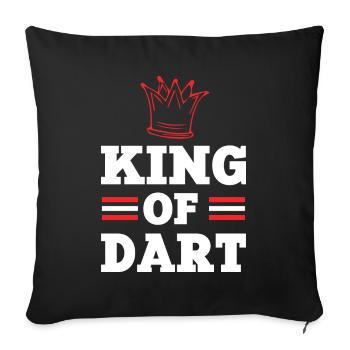 King Darts - Sofa pillowcase 17,3'' x 17,3'' (45 x 45 cm) - black - Front
