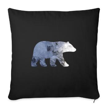 Polar bear (b) - Sofa pillowcase 17,3'' x 17,3'' (45 x 45 cm) - black - Front