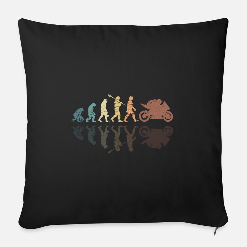 Moto Evolution Vintage Shadow Biker - Housse de coussin décorative 45 x 45 cm - noir
