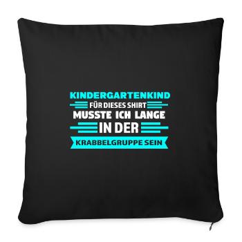 Kindergarten Anfang Kita-Kind Geschenk - Sofakissenbezug 45 x 45 cm - Schwarz - Vorne