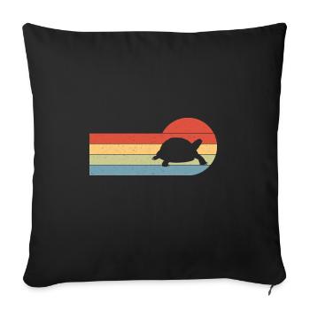 Sunset Retro Reptile Turtle Tortoise Fan - Sofa pillowcase 17,3'' x 17,3'' (45 x 45 cm) - black - Front