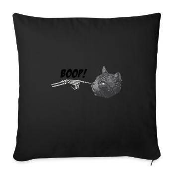 Black Cat Spooky Halloween Skeleton Hand Grunge - Sofa pillowcase 17,3'' x 17,3'' (45 x 45 cm) - black - Front