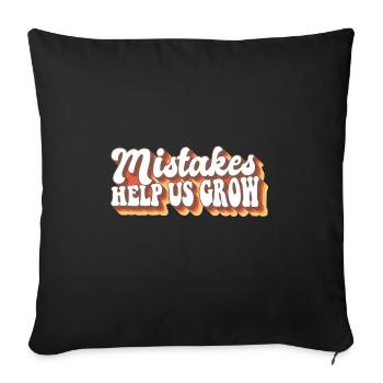 Les erreurs nous aident à grandir Enseignant stagiaire - Housse de coussin décorative 45 x 45 cm - noir - Devant