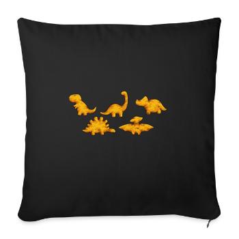 Dino Nuggets Dinosaurier Chicken Nuggets - Sofakissenbezug 45 x 45 cm - Schwarz - Vorne