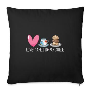 Concha Hispanic Mexican Pan Dulce - Sofa pillowcase 17,3'' x 17,3'' (45 x 45 cm) - black - Front