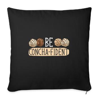 Concha Hispanic Mexican Pan Dulce - Sofa pillowcase 17,3'' x 17,3'' (45 x 45 cm) - black - Front