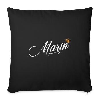 Marin Custom Name für Frauen Kinder Kleinkinder - Marin - Sofakissenbezug 45 x 45 cm - Schwarz - Vorne