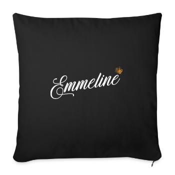 Emmeline Nom personnalisé pour Femmes, Enfants, Bambins - - Housse de coussin décorative 45 x 45 cm - noir - Devant