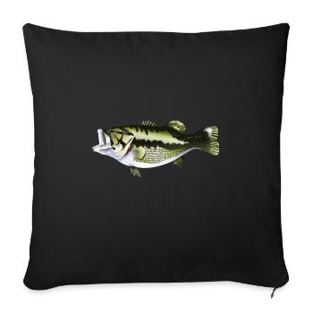 fishing predatory fish pikeperch perch pike - Sofa pillowcase 17,3'' x 17,3'' (45 x 45 cm) - black - Front
