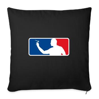 Funny Darts and Darts Gifts for Darts Players - Sofa pillowcase 17,3'' x 17,3'' (45 x 45 cm) - black - Front