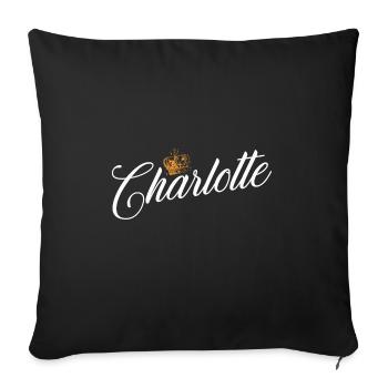 Charlotte Nom personnalisé pour les femmes Enfants Bambins - - Housse de coussin décorative 45 x 45 cm - noir - Devant