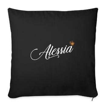 Alessia Name for Women Kids Toddlers - Alessia - Sofa pillowcase 17,3'' x 17,3'' (45 x 45 cm) - black - Front