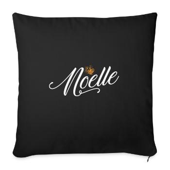 Noelle Name für Frauen Kinder Kleinkinder - Noelle Leisten - Sofakissenbezug 45 x 45 cm - Schwarz - Vorne