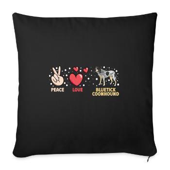Bluetick Coonhound Gift Funny Saying - Sofa pillowcase 17,3'' x 17,3'' (45 x 45 cm) - black - Front
