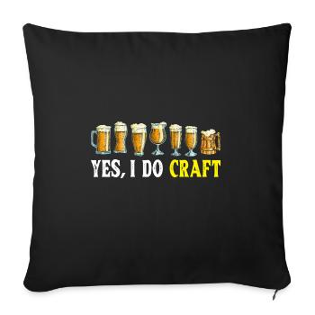 Drinkers Brewing - Leben mit Craft Beer - Sofakissenbezug 45 x 45 cm - Schwarz - Vorne